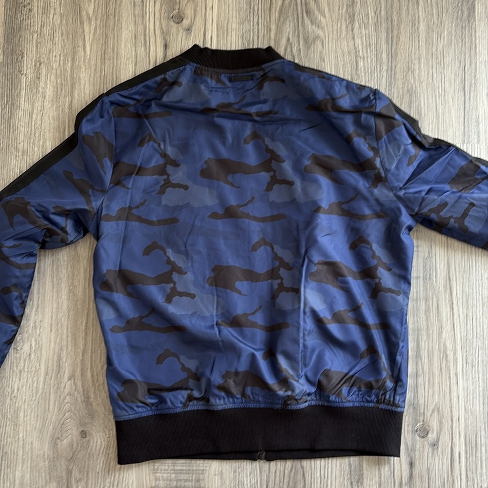 Blanc Noir Tempest Wind Bomber Navy Camo Women's Jacket Size Small NWT - Picture 8 of 8